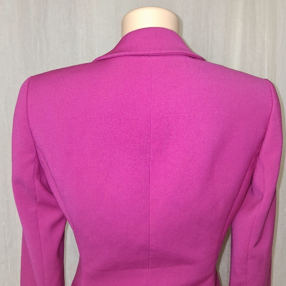 Anne Klein Women Size 4 Fuchsia Double-Breasted Blazer - Picture 9 of 15